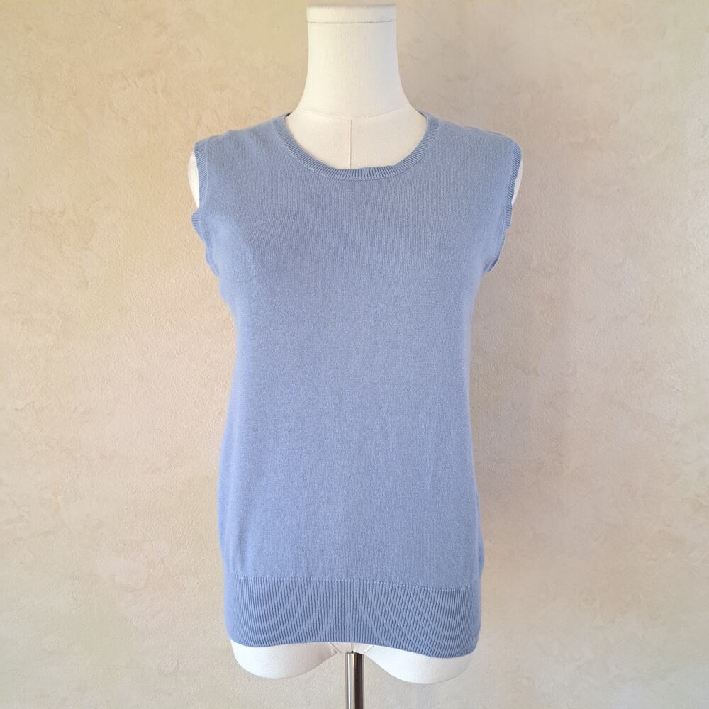 Brooks Brothers Silk Cashmere Sleeveless Sweater Vest Medium Periwinkle Blue